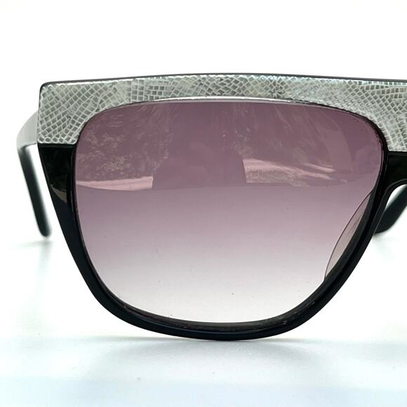 Vintage Enrico Biaggi Sunglasses Y2K Shield Lizard White Snake Print Purple Lens main image 8